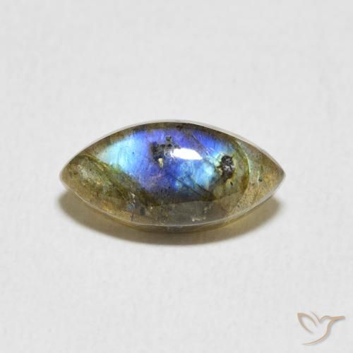 2.38ct طبيعي متعدد الألوان لابرادوريت, ماركيز, نصف شفاف