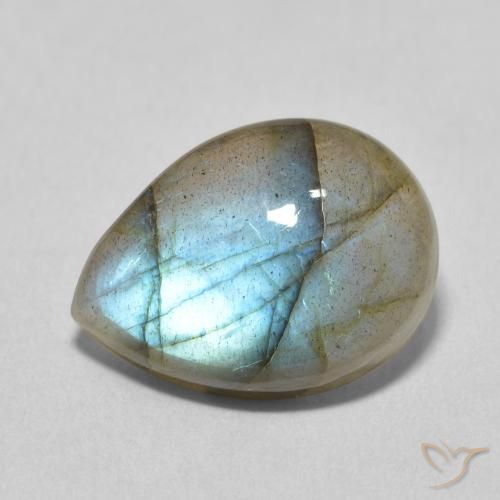 7.38ct طبيعي متعدد الألوان لابرادوريت, شكل الكمثرى, نصف شفاف