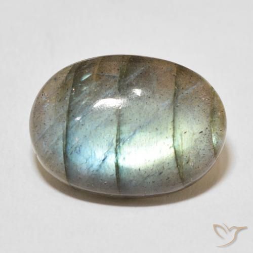13.81ct طبيعي متعدد الألوان لابرادوريت, بيضوي, نصف شفاف