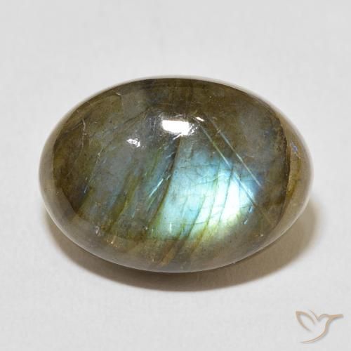 12.94ct طبيعي متعدد الألوان لابرادوريت, بيضوي, نصف شفاف