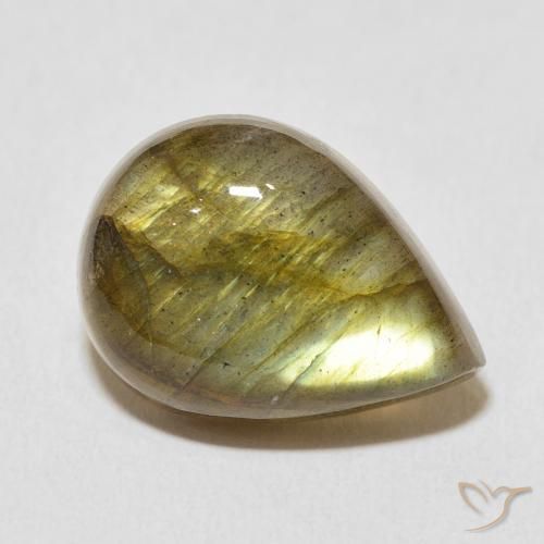11.26ct طبيعي متعدد الألوان لابرادوريت, شكل الكمثرى, نصف شفاف