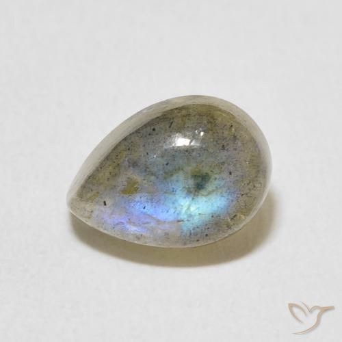 2.89ct طبيعي متعدد الألوان لابرادوريت, شكل الكمثرى, نصف شفاف