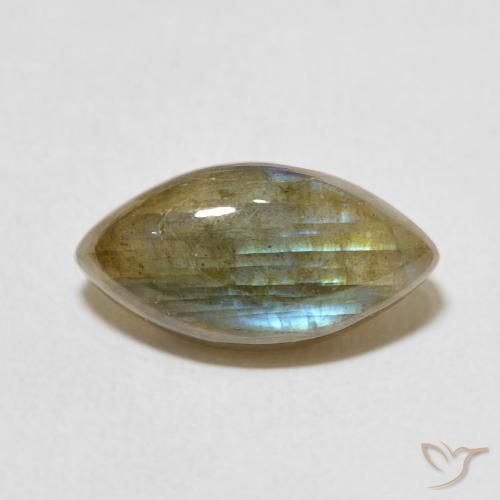 5.32ct طبيعي متعدد الألوان لابرادوريت, ماركيز, نصف شفاف
