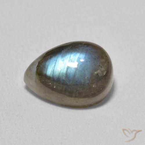 2.93ct طبيعي متعدد الألوان لابرادوريت, شكل الكمثرى, نصف شفاف