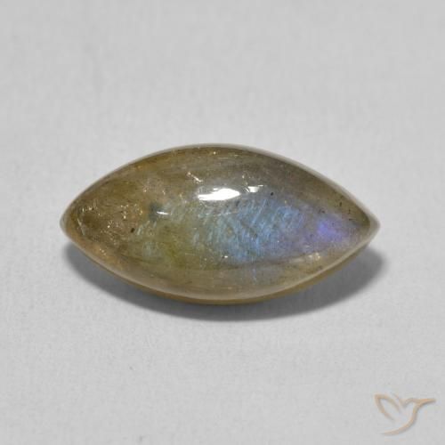 5.13ct طبيعي متعدد الألوان لابرادوريت, ماركيز, نصف شفاف