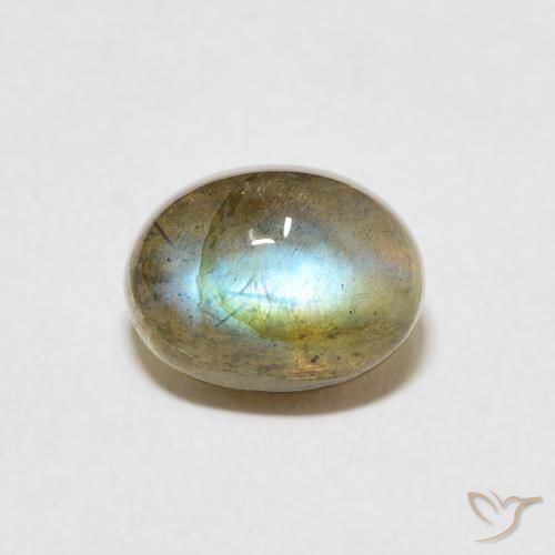 2.28ct طبيعي متعدد الألوان لابرادوريت, بيضوي, نصف شفاف