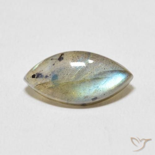 4.56ct طبيعي متعدد الألوان لابرادوريت, ماركيز, نصف شفاف