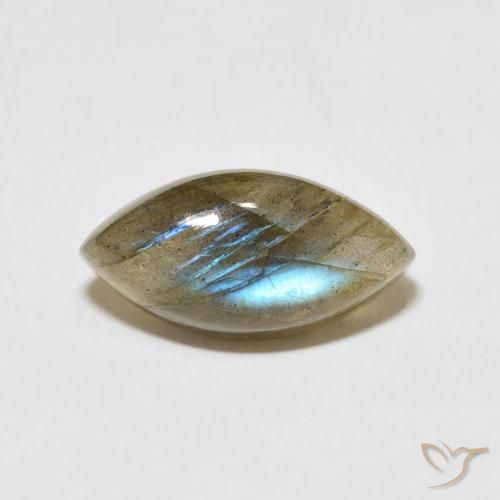 5.51ct طبيعي متعدد الألوان لابرادوريت, ماركيز, نصف شفاف