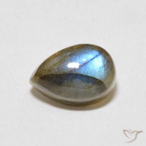 2.83ct طبيعي متعدد الألوان لابرادوريت, شكل الكمثرى, نصف شفاف
