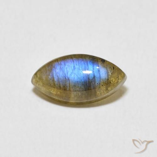 1.31ct طبيعي متعدد الألوان لابرادوريت, ماركيز, نصف شفاف