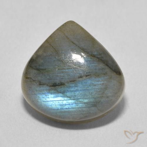 6.93ct طبيعي متعدد الألوان لابرادوريت, شكل الكمثرى, نصف شفاف