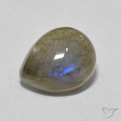 3.62ct طبيعي متعدد الألوان لابرادوريت, شكل الكمثرى, نصف شفاف