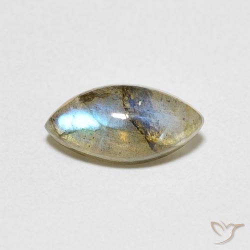 1.29ct طبيعي متعدد الألوان لابرادوريت, ماركيز, نصف شفاف
