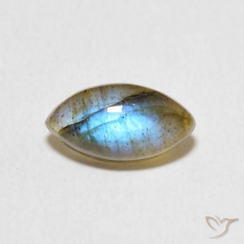 1.46ct طبيعي متعدد الألوان لابرادوريت, ماركيز, نصف شفاف
