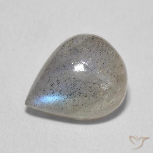 3.65ct طبيعي متعدد الألوان لابرادوريت, شكل الكمثرى, نصف شفاف