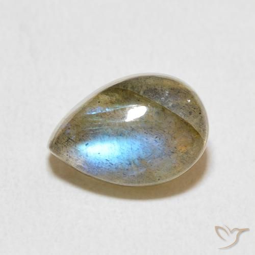 2.88ct طبيعي متعدد الألوان لابرادوريت, شكل الكمثرى, نصف شفاف