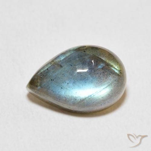 3.85ct طبيعي متعدد الألوان لابرادوريت, شكل الكمثرى, نصف شفاف