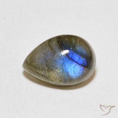 2.37ct طبيعي متعدد الألوان لابرادوريت, شكل الكمثرى, نصف شفاف