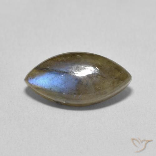 3.31ct طبيعي متعدد الألوان لابرادوريت, ماركيز, نصف شفاف