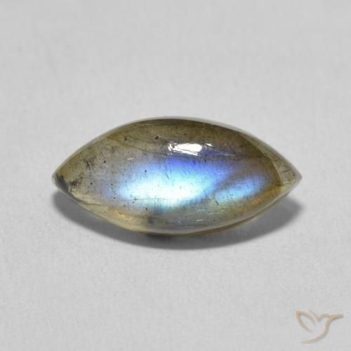 3.35ct طبيعي متعدد الألوان لابرادوريت, ماركيز, نصف شفاف