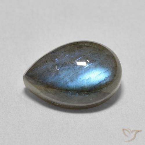 4.21ct طبيعي متعدد الألوان لابرادوريت, شكل الكمثرى, نصف شفاف