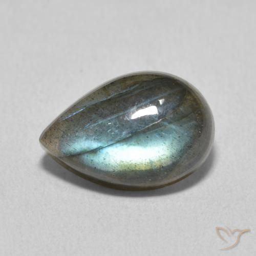 3.72ct طبيعي متعدد الألوان لابرادوريت, شكل الكمثرى, نصف شفاف