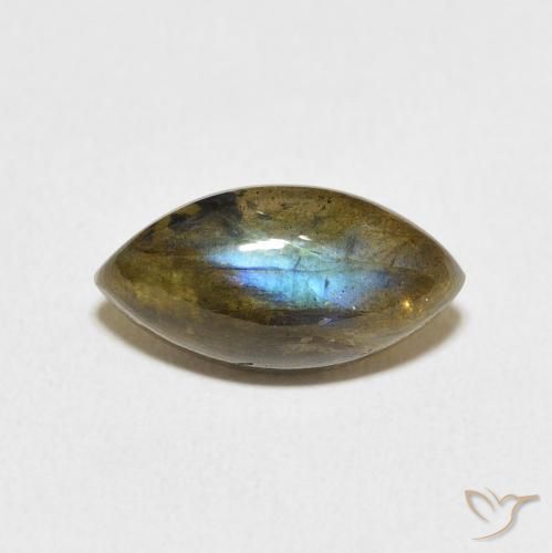 5.18ct طبيعي متعدد الألوان لابرادوريت, ماركيز, نصف شفاف