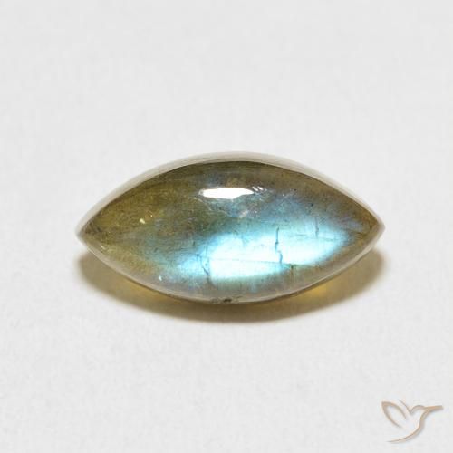 3.99ct طبيعي متعدد الألوان لابرادوريت, ماركيز, نصف شفاف