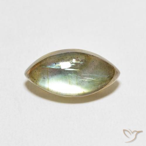 4.66ct طبيعي متعدد الألوان لابرادوريت, ماركيز, نصف شفاف