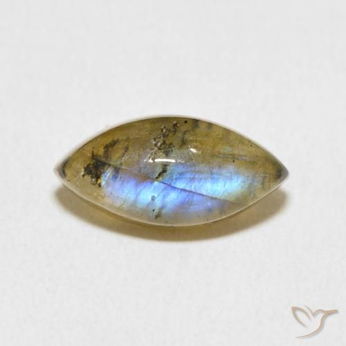 3.64ct طبيعي متعدد الألوان لابرادوريت, ماركيز, نصف شفاف