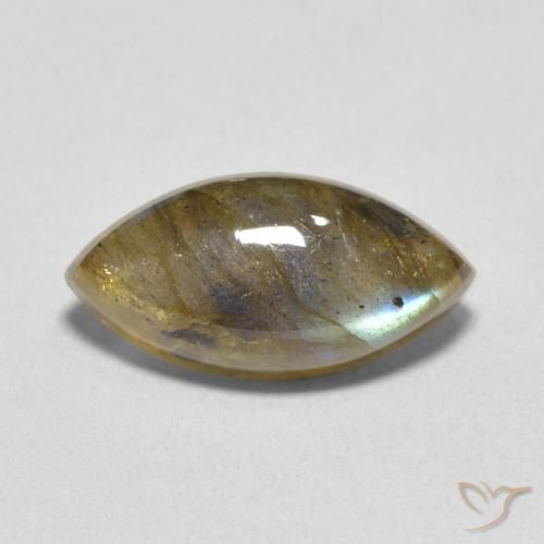 5.41ct طبيعي متعدد الألوان لابرادوريت, ماركيز, نصف شفاف