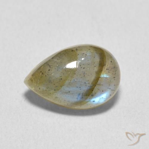 2.33ct طبيعي متعدد الألوان لابرادوريت, شكل الكمثرى, نصف شفاف