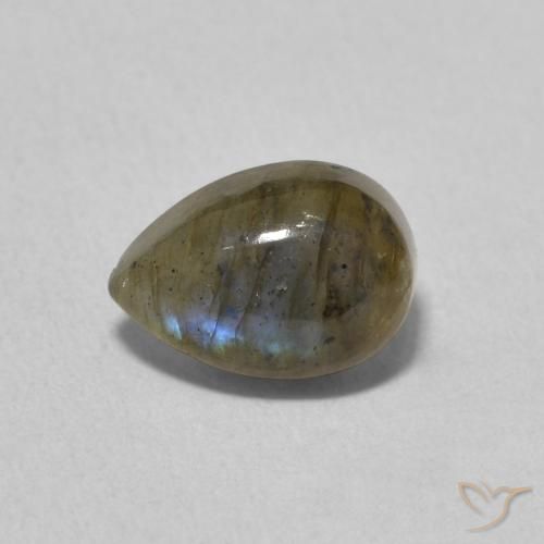 1.80ct طبيعي متعدد الألوان لابرادوريت, شكل الكمثرى, نصف شفاف