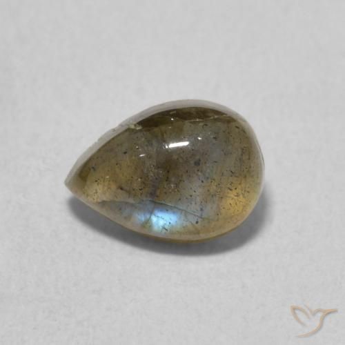 0.87ct طبيعي متعدد الألوان لابرادوريت, شكل الكمثرى, نصف شفاف