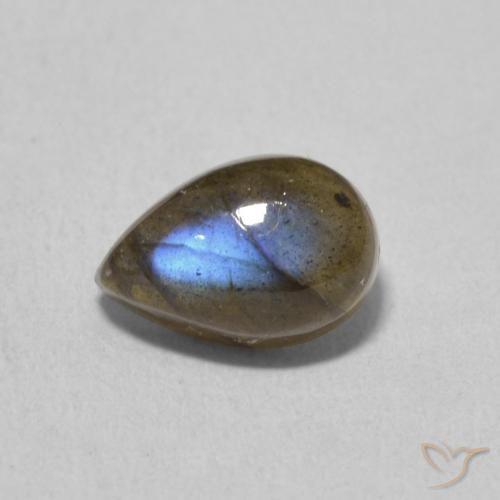 1.93ct طبيعي متعدد الألوان لابرادوريت, شكل الكمثرى, نصف شفاف