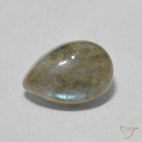 2.42ct طبيعي متعدد الألوان لابرادوريت, شكل الكمثرى, نصف شفاف