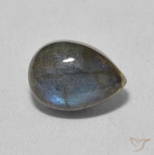 2.68ct طبيعي متعدد الألوان لابرادوريت, شكل الكمثرى, نصف شفاف