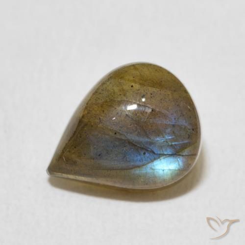2.77ct طبيعي متعدد الألوان لابرادوريت, شكل الكمثرى, نصف شفاف