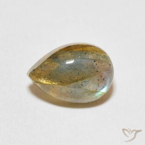 2.61ct طبيعي متعدد الألوان لابرادوريت, شكل الكمثرى, نصف شفاف