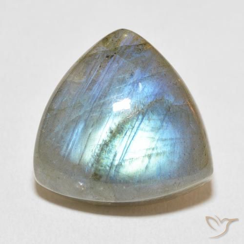 19.83ct طبيعي متعدد الألوان لابرادوريت, مثلثى, نصف شفاف