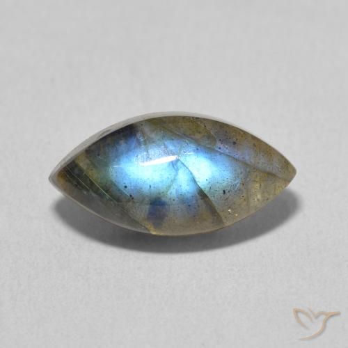 3.87ct طبيعي متعدد الألوان لابرادوريت, ماركيز, نصف شفاف