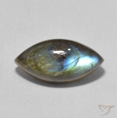 5.88ct طبيعي متعدد الألوان لابرادوريت, ماركيز, نصف شفاف