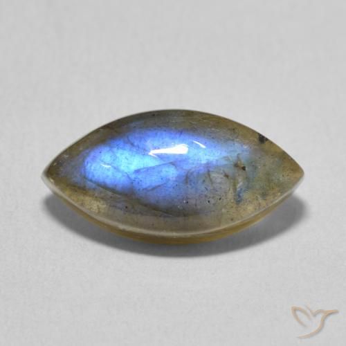 5.38ct طبيعي متعدد الألوان لابرادوريت, ماركيز, نصف شفاف