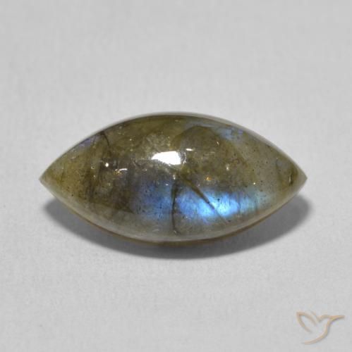5.02ct طبيعي متعدد الألوان لابرادوريت, ماركيز, نصف شفاف