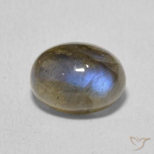 1.72ct طبيعي متعدد الألوان لابرادوريت, بيضوي, نصف شفاف