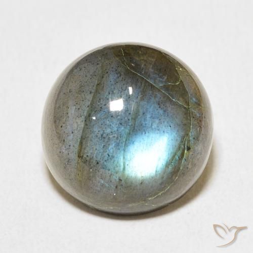 13.45ct طبيعي متعدد الألوان لابرادوريت, دائري, نصف شفاف