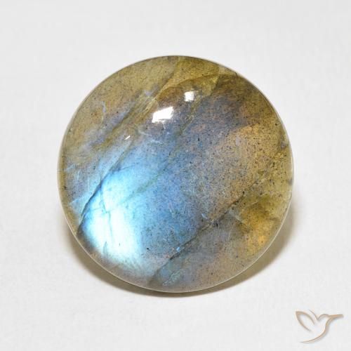 15.68ct طبيعي متعدد الألوان لابرادوريت, دائري, نصف شفاف