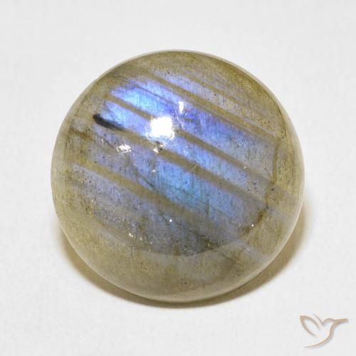 19.23ct طبيعي متعدد الألوان لابرادوريت, دائري, نصف شفاف