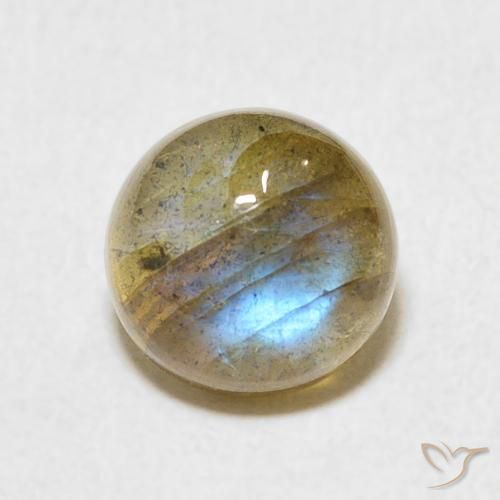 2.54ct طبيعي متعدد الألوان لابرادوريت, دائري, نصف شفاف