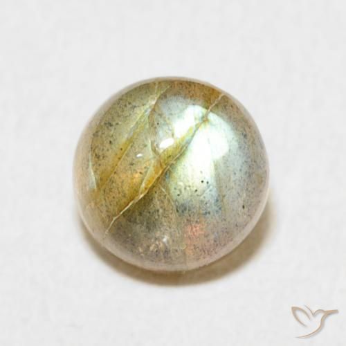 1.66ct طبيعي متعدد الألوان لابرادوريت, دائري, نصف شفاف